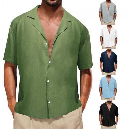 Katoen Mannen Vijf Punt Shirt Solide meer kleuren naar keuze stuk
