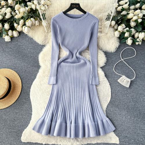 Polyester Waist-controlled Sweater Dress breathable knitted : PC