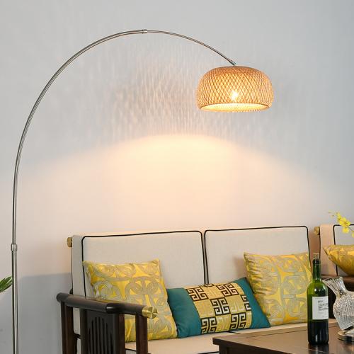 Marble & Bamboo & Iron adjustable light intensity Floor Lamps & adjustable PC