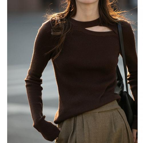 ニット & ポリエステル 女性のセーター 単色 選択のためのより多くの色 : 一つ