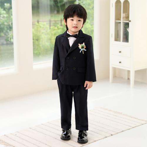 Viscose Fiber & Polyester Boy Clothing Set  black Set