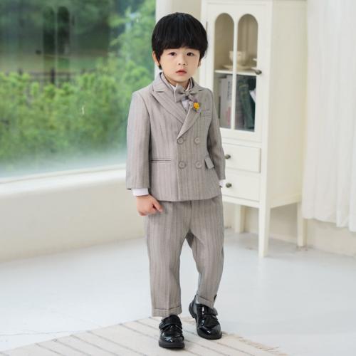Viscose Fiber & Spandex & Polyester Boy Clothing Set  striped Set