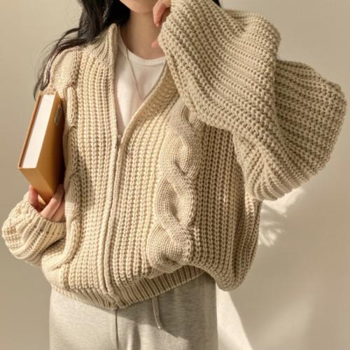Knitted & Cotton Sweater Coat loose knitted : PC