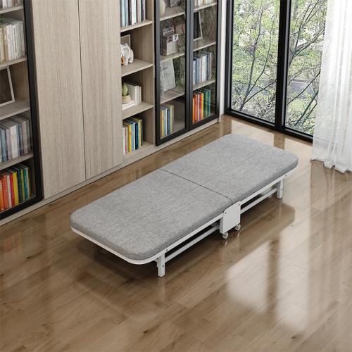 Metal & Cotton Linen Foldable Bed & breathable Wood Solid PC