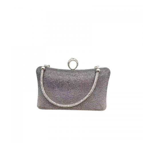 Metal & Polyester Easy Matching Clutch Bag with rhinestone PC