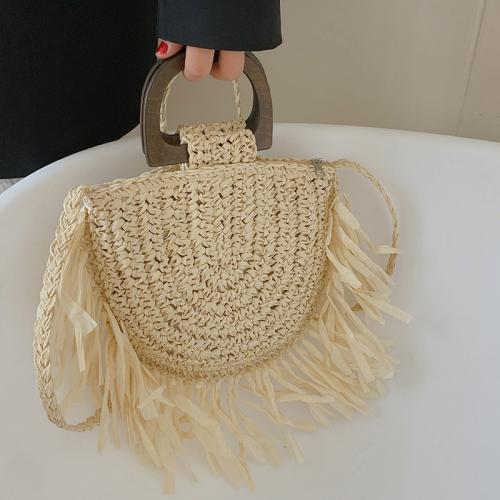 Straw Easy Matching & Tassels Woven Tote attached with hanging strap PC