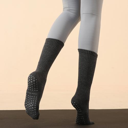 Cotton Women Yoga Sock sweat absorption & anti-skidding Silicone & Spandex Solid : Pair