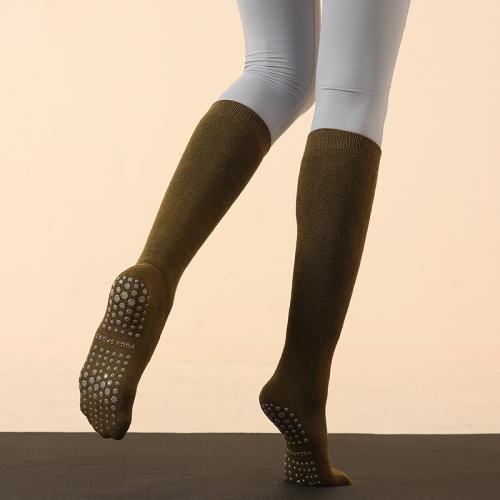 Cotton Women Yoga Sock thicken & anti-skidding Solid : Pair