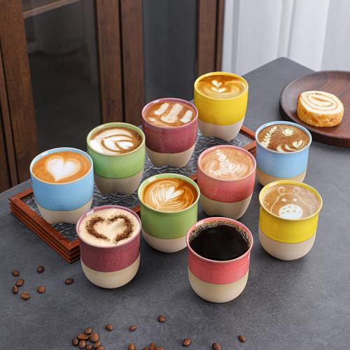 6.76FL OZ Ceramics Coffee Cup, durable & different design for choice, , Solid, more colors for choice, Sold By PC