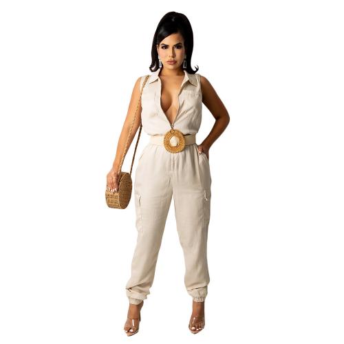 Polyester Long Jumpsuit slimming & with pocket PC