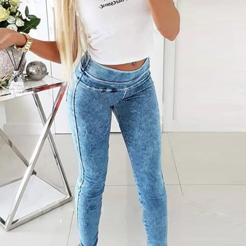 Mezclilla Mujer Jeans, azul,  trozo