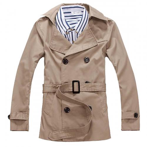 Polyester & Cotton Slim Men Trench Coat mid-long style PC
