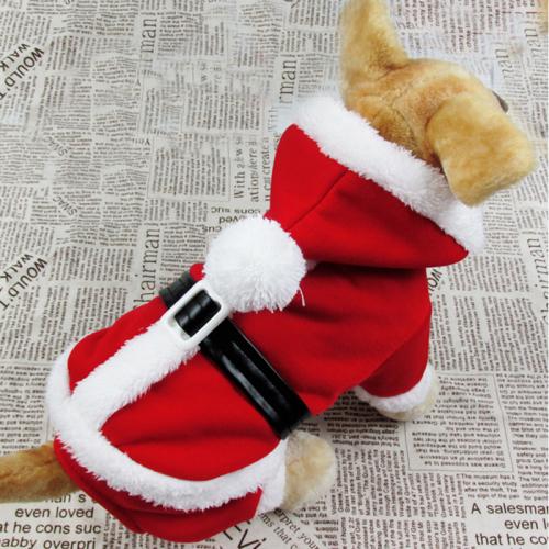 Polyester With Siamese Cap Pet Dog Clothing christmas design & thermal red PC