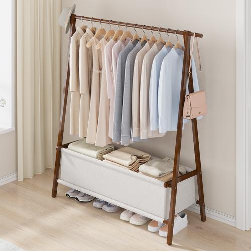 Moso Bamboo & Cloth foldable Clothes Hanging Rack PC