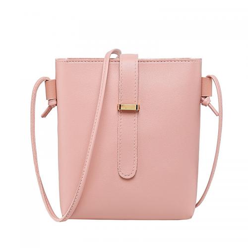 PU Leather Bucket Bag Cell Phone Bag soft surface Solid PC