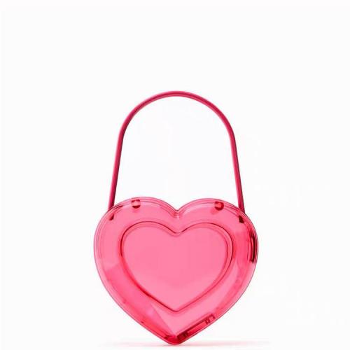 Acrylic hard-surface & Easy Matching Handbag heart pattern red PC