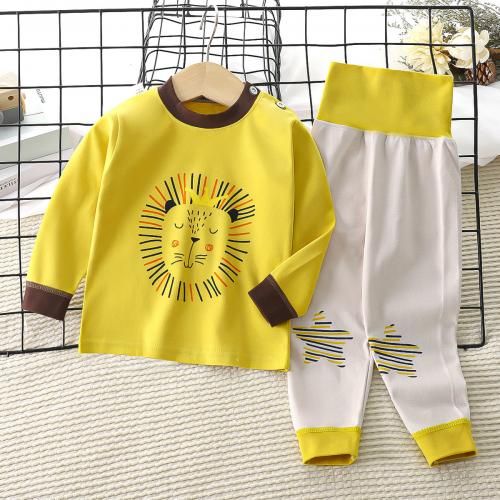 Cotton High Waist Baby Clothes Set & two piece Pants & top printed Set