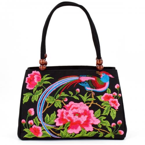 Canvas & Polyester Easy Matching & Vintage Handbag large capacity & soft surface & embroidered PC