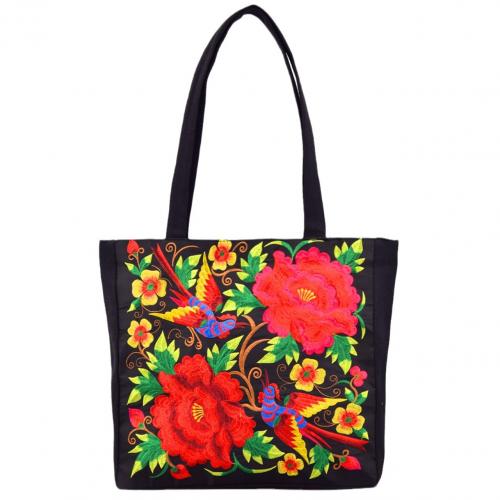 Canvas & Polyester Easy Matching & Vintage Shoulder Bag large capacity & soft surface & embroidered PC