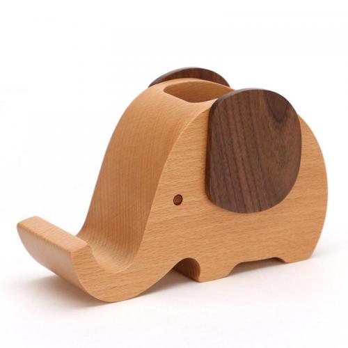 Wood Pen Container for office handmade Elephant PC