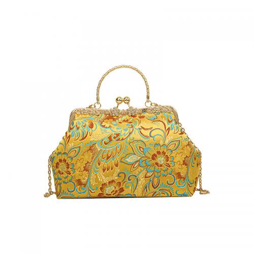Cloth Easy Matching Handbag with chain & soft surface & embroidered floral PC