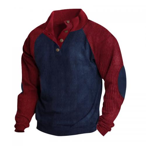 Corduroy Men Sweatshirts & loose patchwork PC