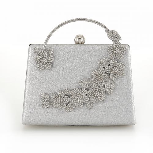Polyester hard-surface & Easy Matching Clutch Bag with rhinestone floral PC