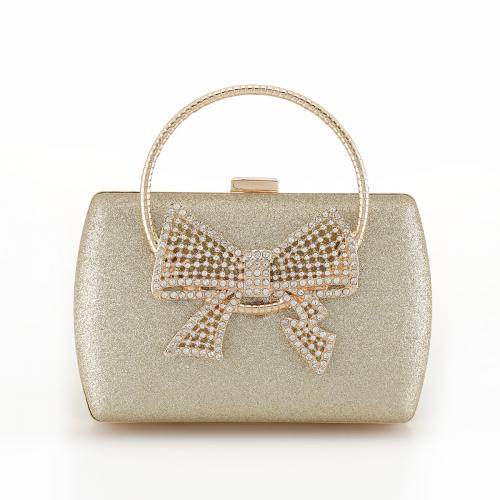 Nylon & Polyester hard-surface & Easy Matching Clutch Bag with rhinestone bowknot pattern PC