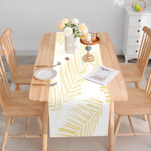 Cotton Linen Creative Table Cloth for home decoration printed leaf pattern PC
