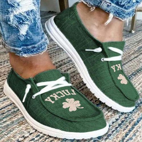 Rubber & Canvas Women Casual Shoes & breathable printed green Pair