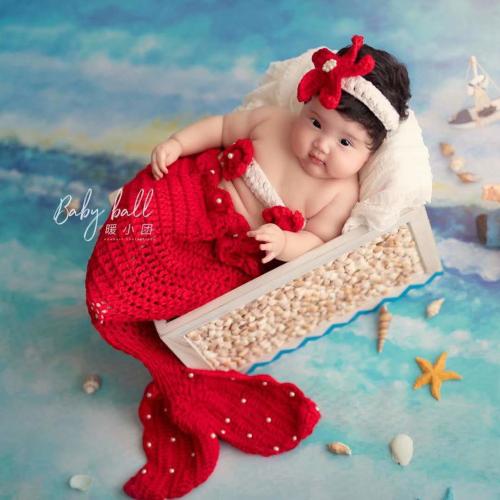 Polyester Baby Costume Photo Props Cute red PC