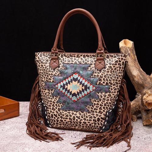 PU Leather Handbag durable leopard brown PC