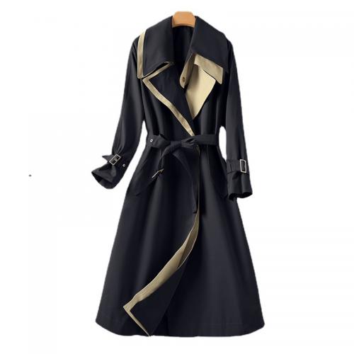Polyester Waist-controlled Women Trench Coat slimming Solid PC
