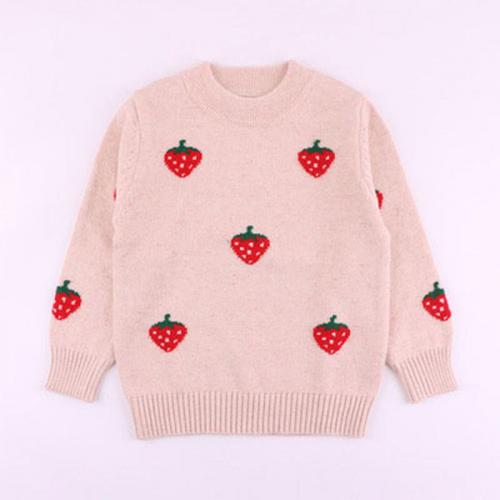 Wool Soft Girl Sweater knitted Strawberry PC