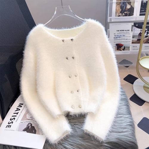Polyester Soft Sweater Coat Solid : PC