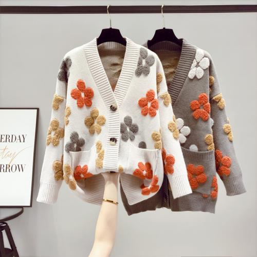 Acrylic Sweater Coat autumn and winter design knitted : PC