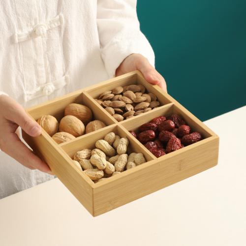 Bamboo Dried Fruit Plate durable PC