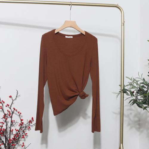 ポリエステル & 綿 女性ロングスリーブTシャツ 単色 選択のためのより多くの色 : 一つ
