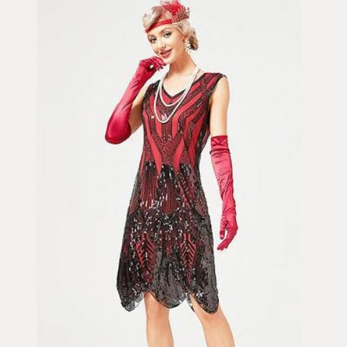 Sequin & Polyester Slim Short Evening Dress embroidered PC
