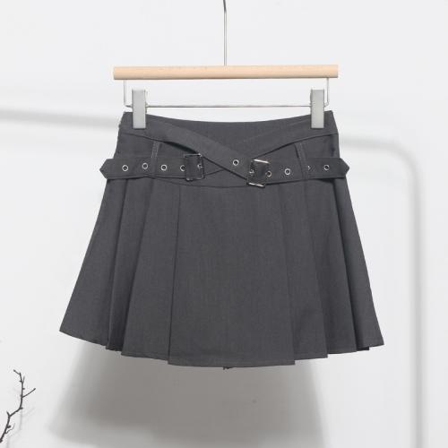 Polyester Pleated & A-line & High Waist Skirt PC