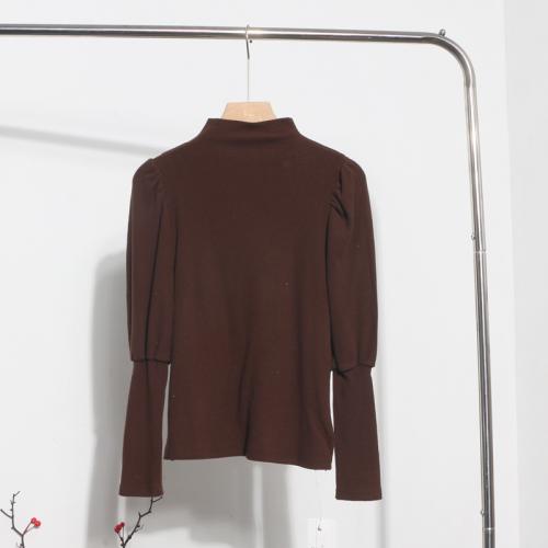 Polyester & Cotton Women Long Sleeve T-shirt slimming Solid : PC