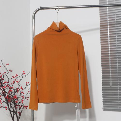 Polyester & Cotton Women Long Sleeve T-shirt fleece & slimming Solid : PC