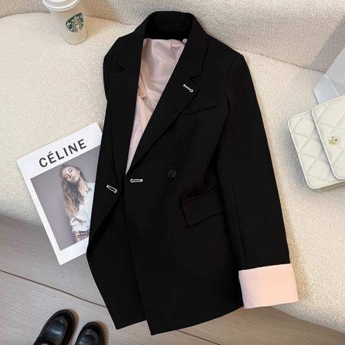 Polyester Women Suit Coat & loose black PC