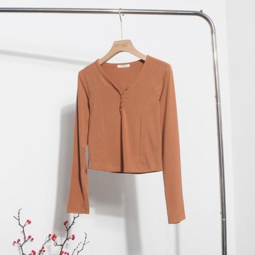 Polyester & Coton T-shirt femme à manches longues plus de couleurs pour le choix : pièce
