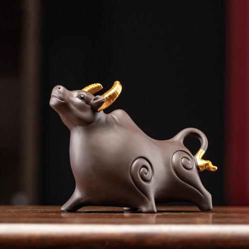 Arcilla púrpura Decoración para mascotas de té, hecho a mano,  trozo