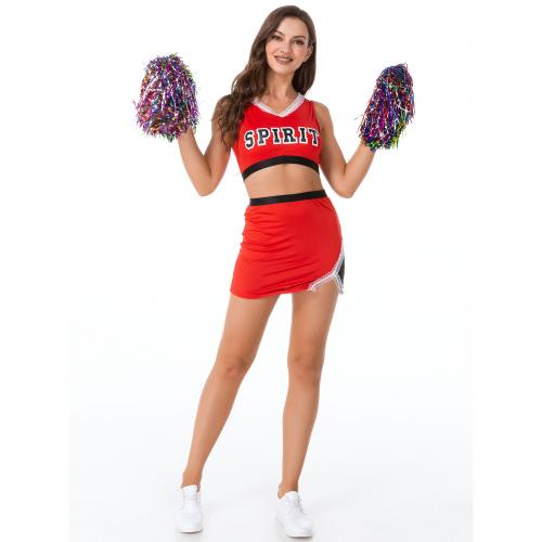 Melkzijde Sexy Cheerleaders Kostuum Afgedrukt meer kleuren naar keuze Instellen