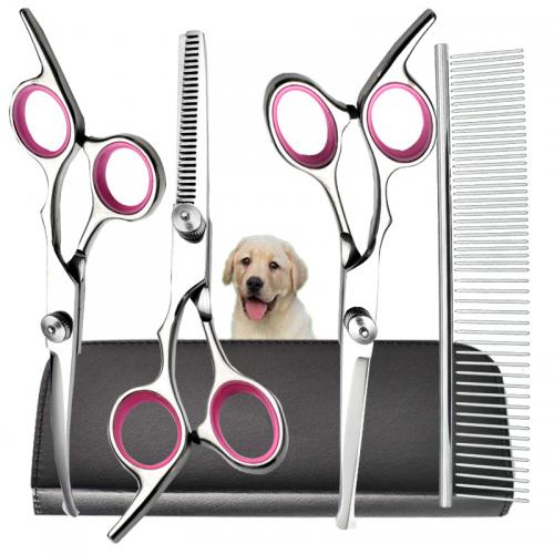 Stainless Steel Pet Hair Scissors Set hardwearing & five piece Set