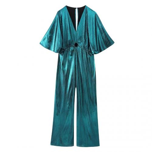 Polyester Women Sexy Jumpsuit Solid green PC