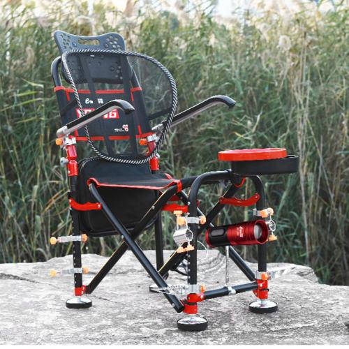 Metal & Engineering Plastics adjustable Outdoor Foldable Chair portable red and black PC