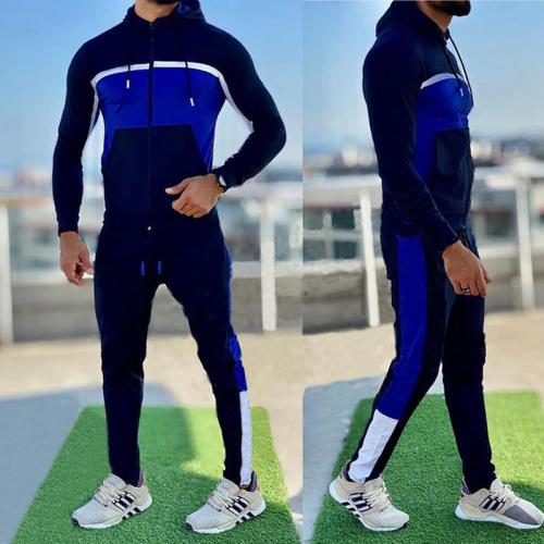 Polyester & Coton Ensemble de vêtements de sport pour hommes Pantalon & Manteau Imprimé Patchwork plus de couleurs pour le choix Ensemble